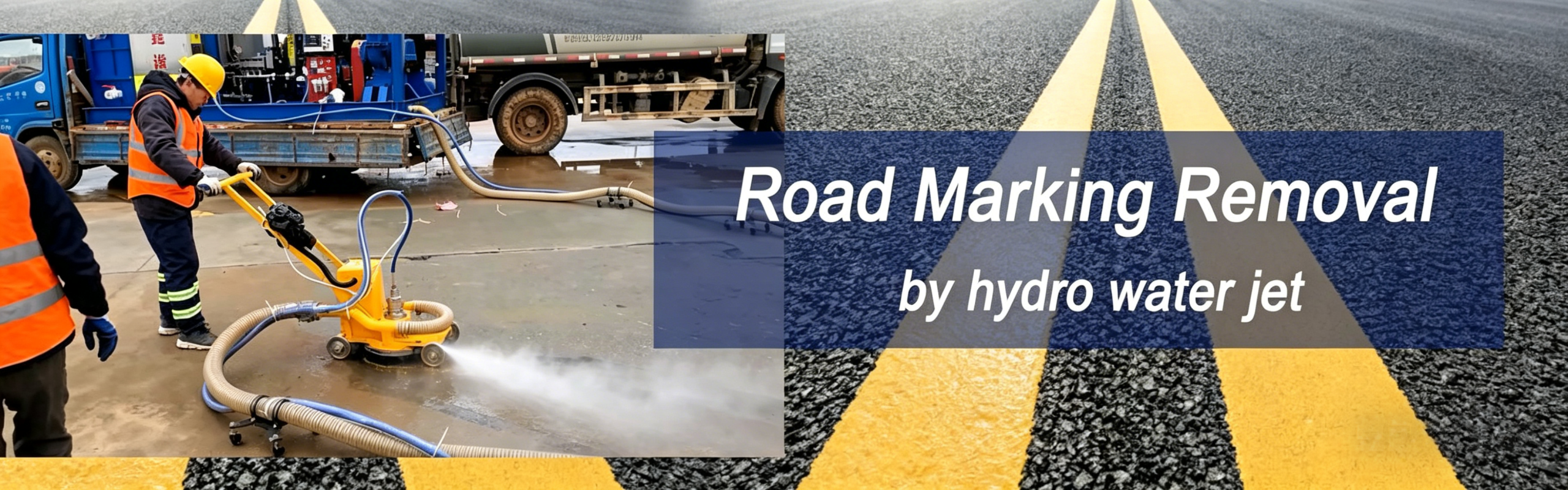 road markinng removal water jet blasting