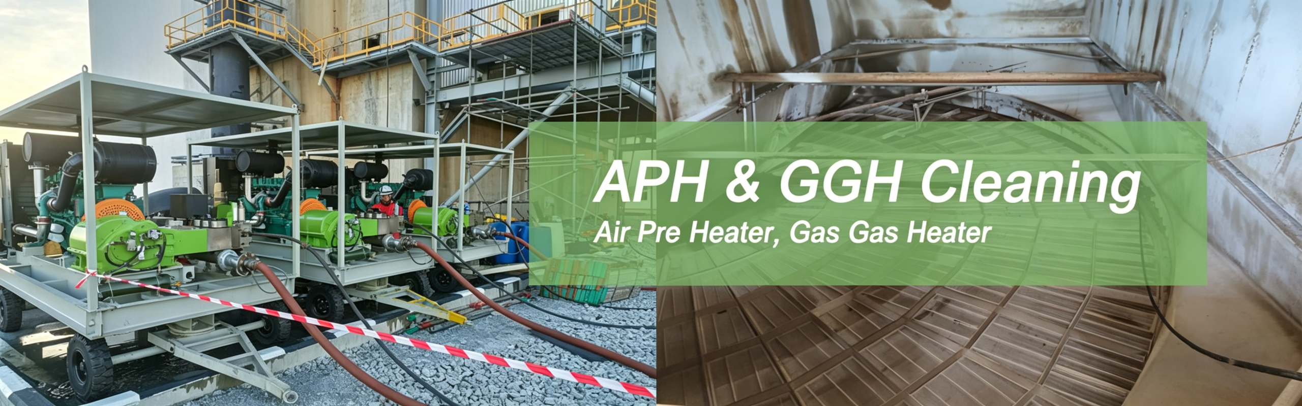gas preheater water jet cleaning