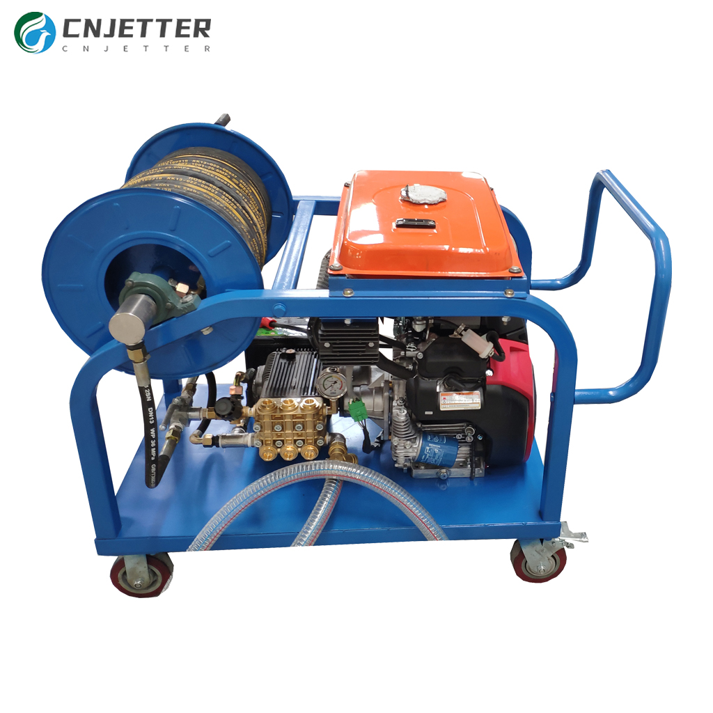 gasoline driven high presure water jet sewer cleaner